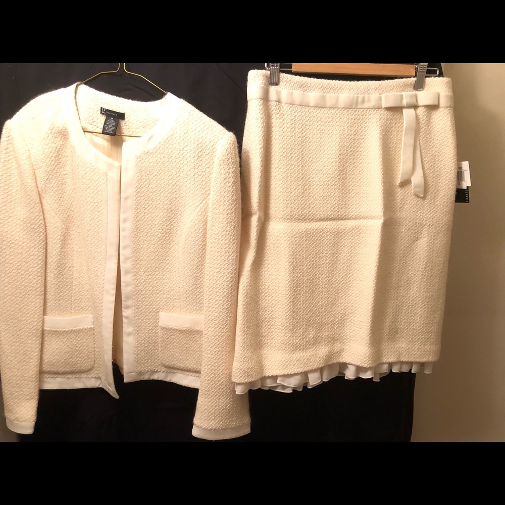 2 piece cream suit